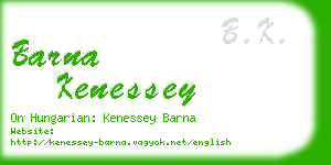 barna kenessey business card